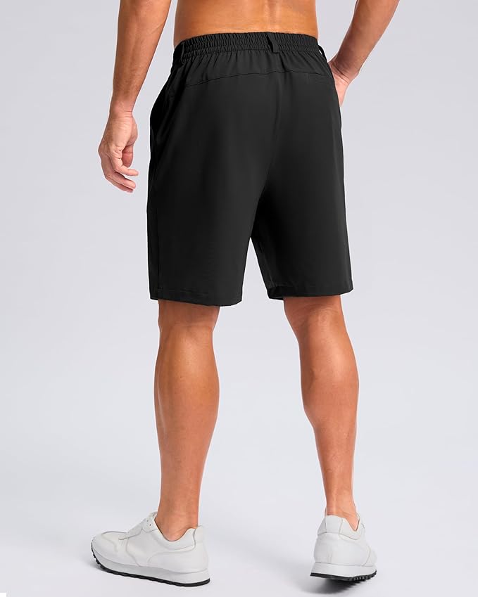 Pudolla Men's Casual Shorts 7"/9"/5" Lightweight Golf Shorts with 3 Pockets Stretch Quick Dry Comfy Work Shorts