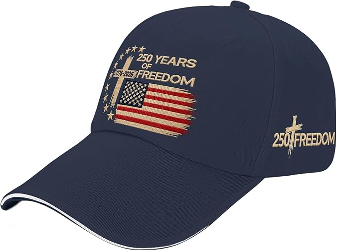 US 250 Years Freedoms 1776-2026 250th Birthday Embroidered Hats Garde Cap for Him