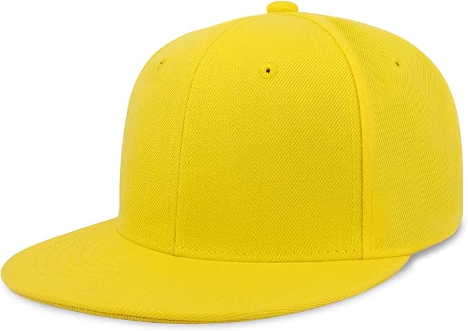 CHOK.LIDS Flat Bill Visor Classic Snapback Hat Blank Adjustable Brim High Top End Trendy Color Style Plain Tone Baseball Cap