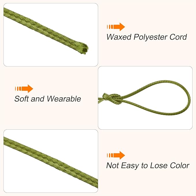 MECCANIXITY Waxed Cord 0.8mm Waxed Polyester Cord 175 Yard Wax String - Image 3