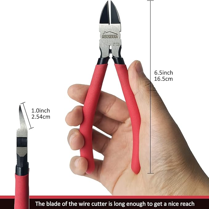Wire Cutters, 5 PACK, HOUSERAN Side Cutters Flush Cut Pliers, Diagonal Cutting - Image 2