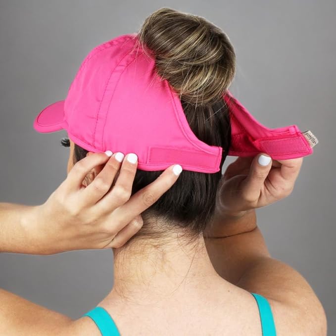 Ponyflo Women’s Ponytail Baseball Cap, Patented Active Feather-Light Hat with Open Back