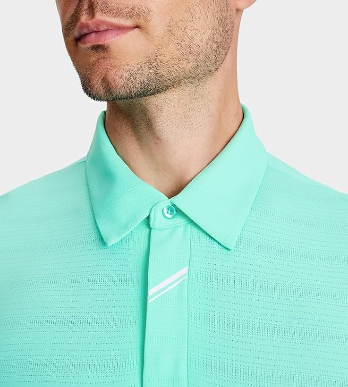 Damipow Premium Golf Shirts for Men Dry Fit Performance Polo Short Sleeve Collared Shirt