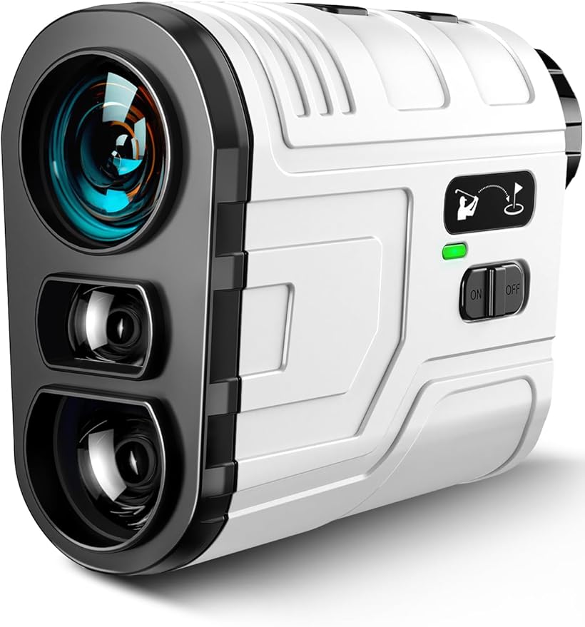 1200Yards Range Finder Golf with Slope, 7X Magnification Range Finder, Lightweight Portable Rechargeable Rangefinder, Flag Lock Vibration, Switch for Legal, Range Finders for Hunt/Golf Accessory
