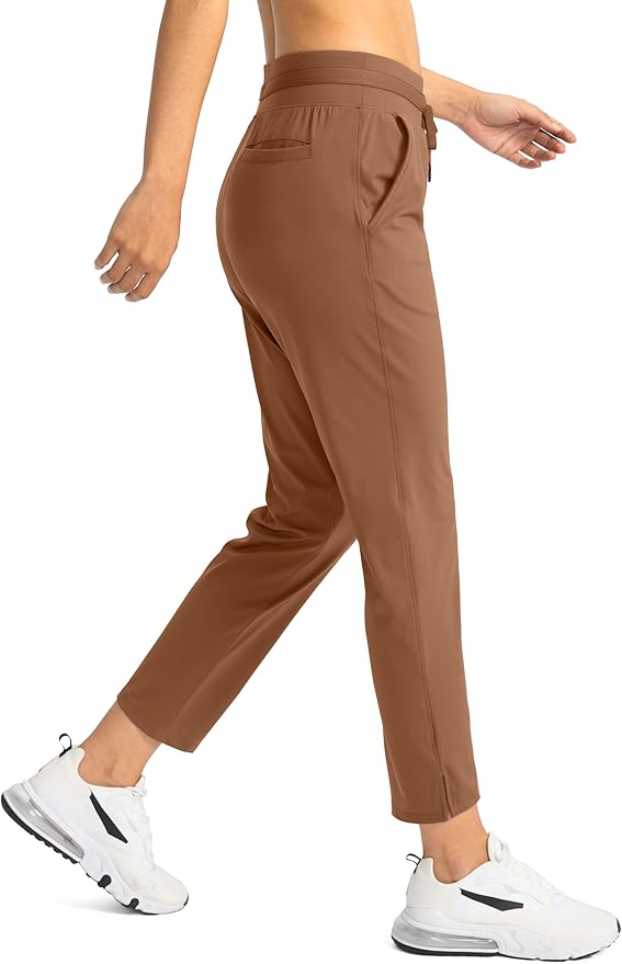 Soothfeel Women's Pants with 4 Pockets 7/8 Stretch High Waisted Sweatpants Travel Athletic Work Golf Pants for Women