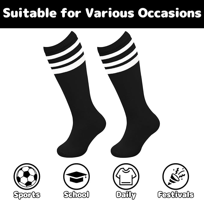 Olreco 1 Pack Toddler Kids Youth Soccer Socks Girls Boys Baseball Socks Youth Knee High Softball Football Accessories Cotton