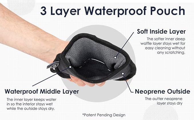 Golf Club Cleaner for Golf Bag, Clip-On Club Cleaner Pouch with Waffle Towel Interior, Wet Inside Dry Outside, Club Cleaner for Golf Bag Use On Course