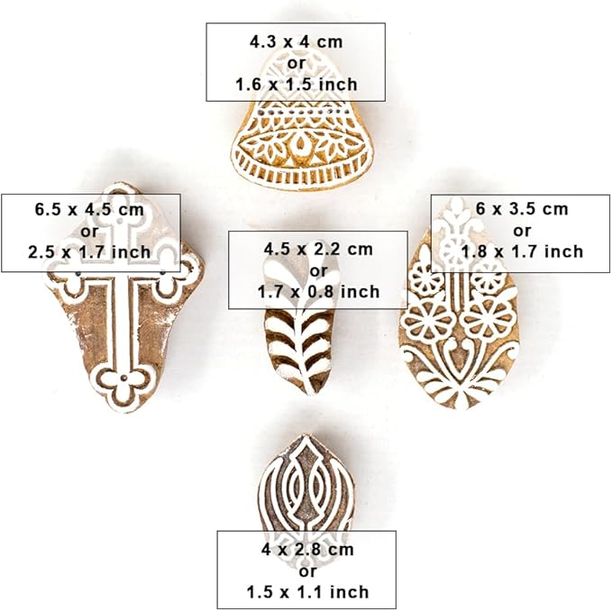 Wooden Indian Traditional Design Printing Stamps - Image 4