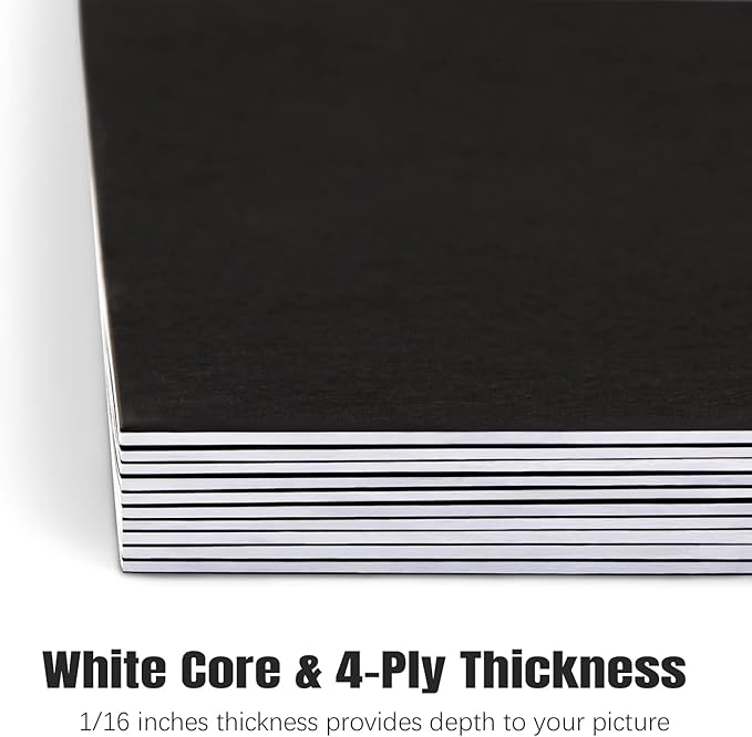 AUEAR, 10 Pack 16x20 Uncut Matte Boards Black Photo Mat Board Great - Image 4