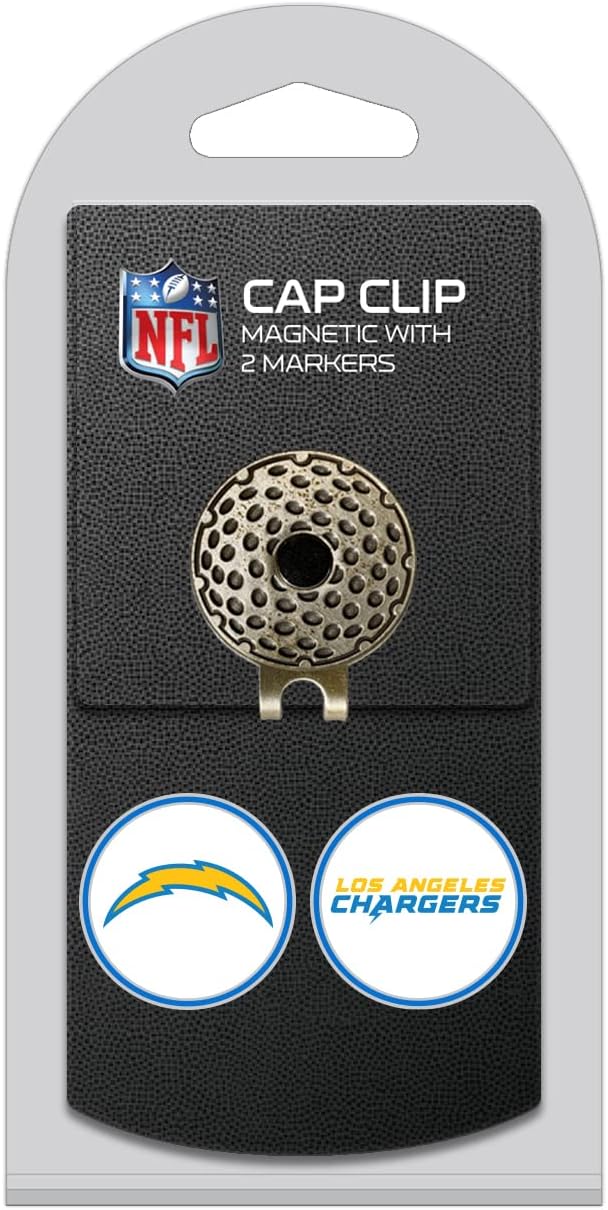 Team Golf NFL Golf Cap Clip with 2 Removable Double-Sided Enamel Magnetic Ball Markers, Attaches Easily to Hats