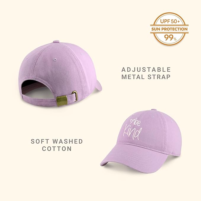 CHOK.LIDS Be Kind Trendy Womens Baseball Cap Unisex Fashion Cotton Polo Style Fun Inspirational Saying Seasonal Headwear