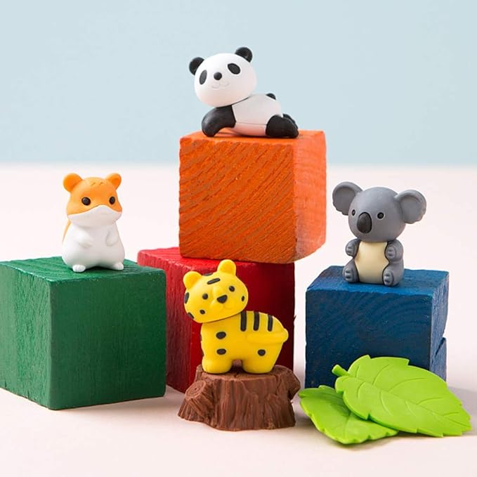 72 Pcs Assorted Animal Pencil Erasers Desk Pets, Bulk Mini Pencil Erasers Gifts - Image 2