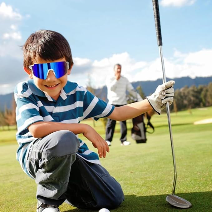 FEISEDY Kids Sunglasses Youth Baseball Sun Glasses, UV400 Sports Teens Cycling Shades for Boys Girls Age 8-16 B0048