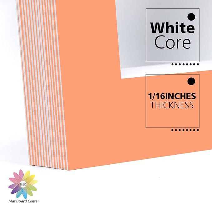 Mat Board Center, 11x14 for 8x10 Orange Color Mats - Image 8
