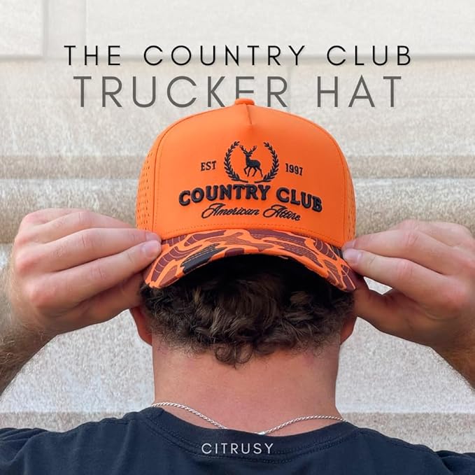 CITRUSY Athletic Trucker Golf Hat | Performance Mens 5 Panel Cap | Cool Breathable Waterproof Workout Running Snapback