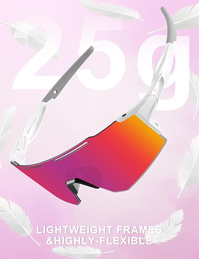OULAIQI Cycling Sunglasses Polarized Sunglasses for Cycling Men Women with 1 Lens or 3 Interchangeable Lens Baseball Glasses
