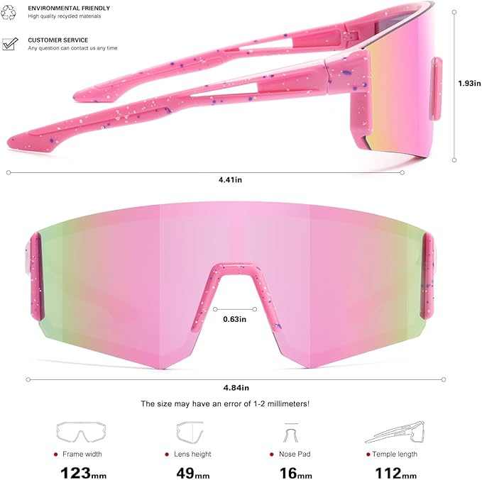 SEKKAF Youth Baseball Sunglasses for Boys Girls Age 6-12 Softball Cycling Sports Sunglasses for Kids Lightweight Frame