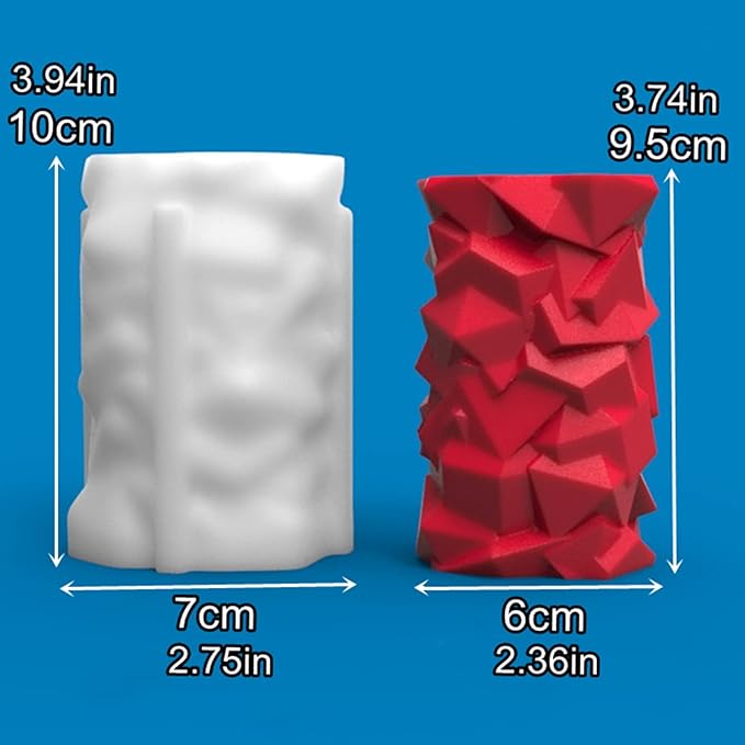 3D Cylindrical Candle Silicone Mold Stone Stacking Layered Candle Soap Mould - Image 2