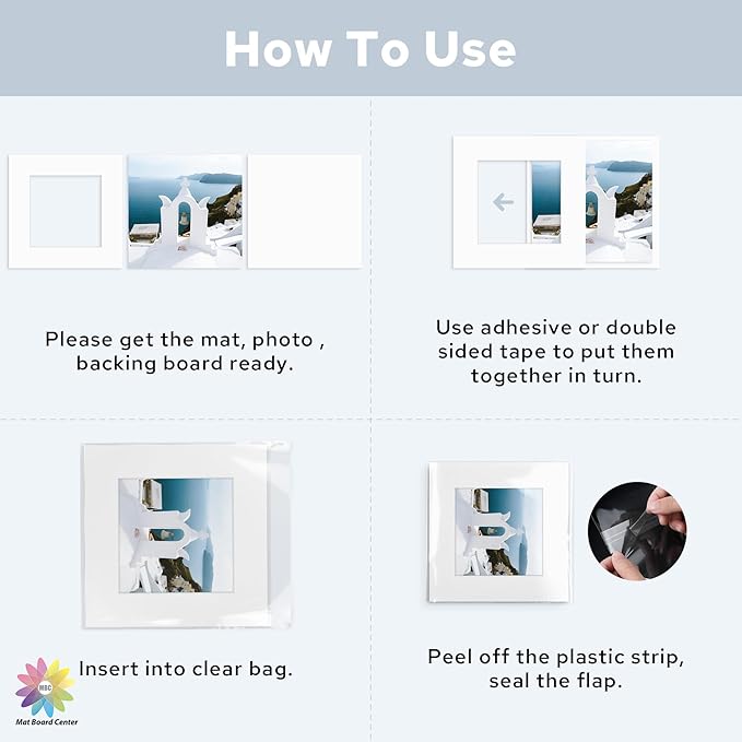 Mat Board Center, 12x12 for 8x8 White Mat Kit - Image 6