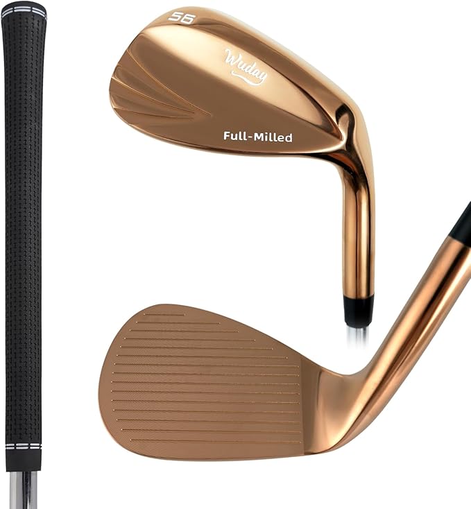 Golf Wedges for Men Right Hand 52/56/60 Degree, Full Face CNC Milled Golf Wedge Set with Gold & Color Coating, Sand Lob Gap Wedge with Enhanced Spin & Control, Premium Grip Golf Club Gift