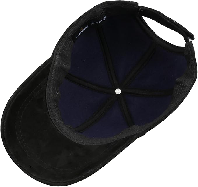 Suede Leather Baseball Cap – Unstructured 6 Panel Adjustable Strapback Hat for Men & Women