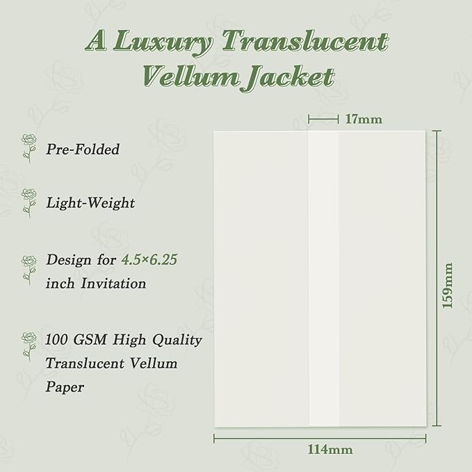60 Pack Pre-Folded Vellum Jackets - Image 2