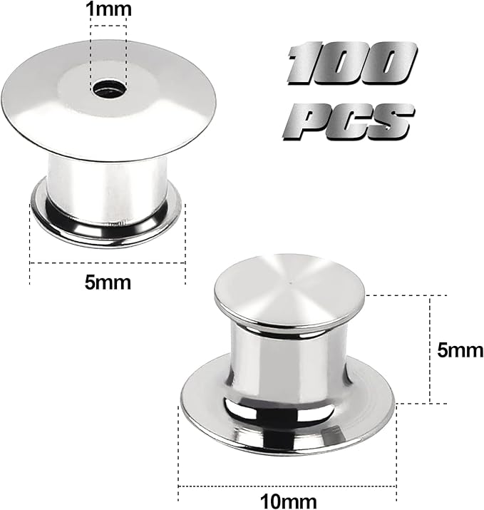 100 Pieces Metal Pin Backs Locking Pin Keepers Locking Clasp - Image 2