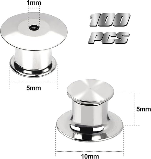 100 Pieces Metal Pin Backs Locking Pin Keepers Locking Clasp - Image 2
