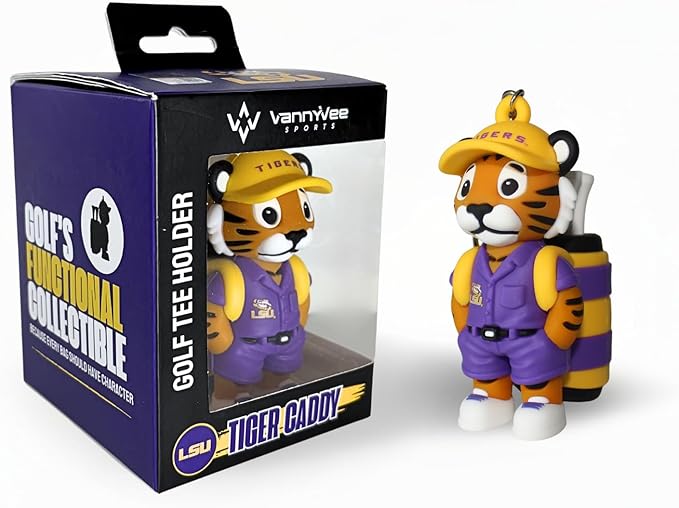 NCAA Mascot Golf Tee Holders, Includes 8 Golf Tees, Fun Golf Accessory, Stylish Golf Bag Add-On, Unique Golf Gift for Men & Women