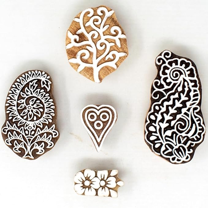 Floral Design Wooden Stamp Block - Image 2