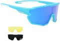 Sports Sunglasses Cycling Glasses Pink Polarized Glasses Baseball glasses with 3 lenses,Fishing,Ski Running Golf