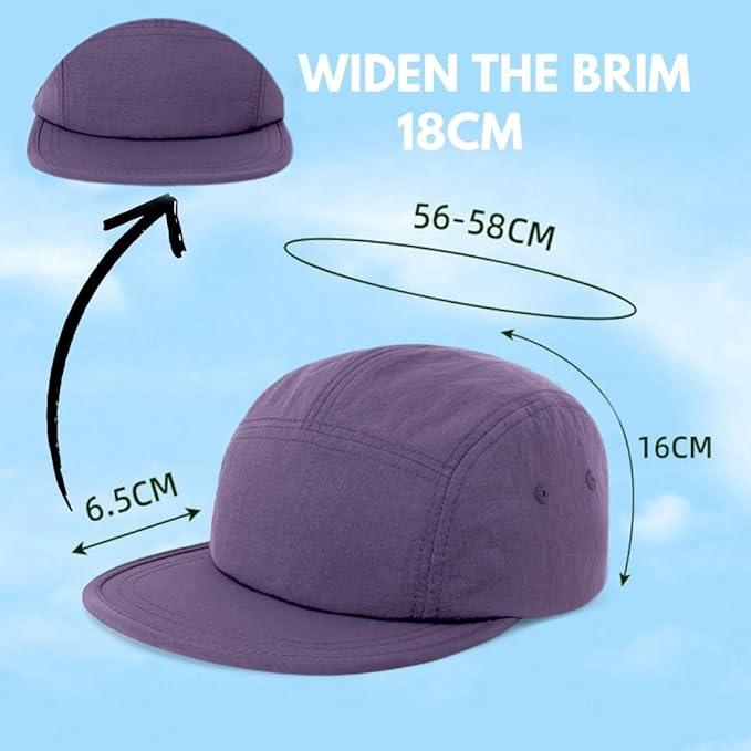 5 Panel Running Hat Waterproof Nylon Sun Hat Quick Dry Plain Baseball Cap for Men Women