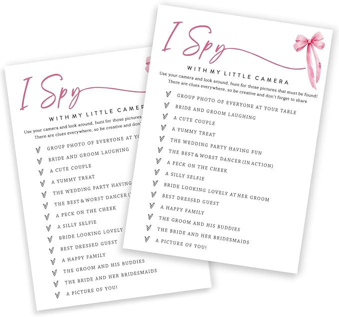 Wedding Shower Games Cards, I Spy by Wybgno