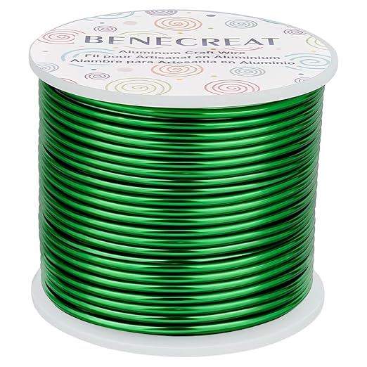 BENECREAT 12 Gauge 100FT Green Aluminum Wire Anodized Jewelry Craft Making by BENECREAT