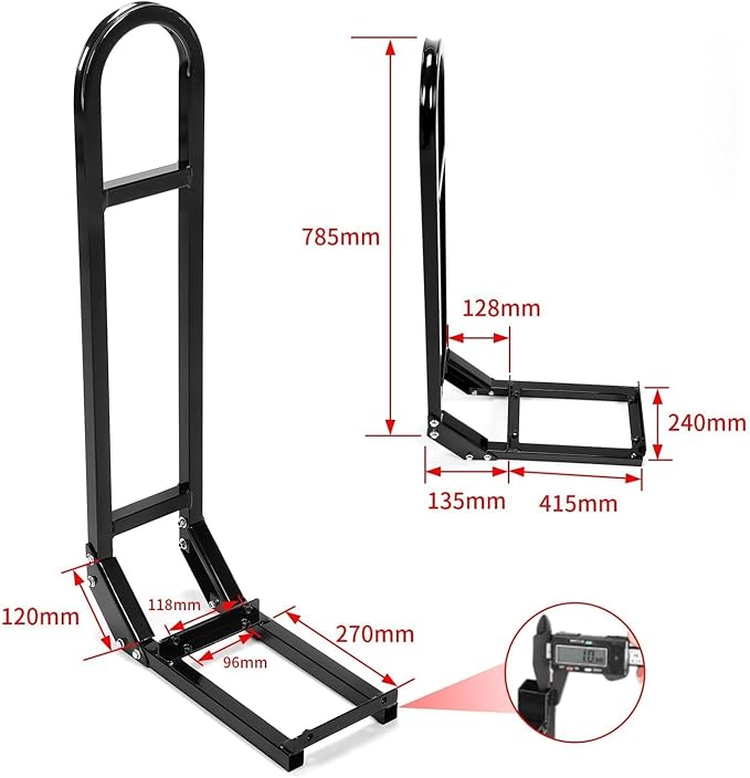 ECOTRIC Rear Golf Cart Folding Seat w/Grab Bar Compatible with 2000.5-Up Club Car DS 400 lbs Back Flip Seat Black