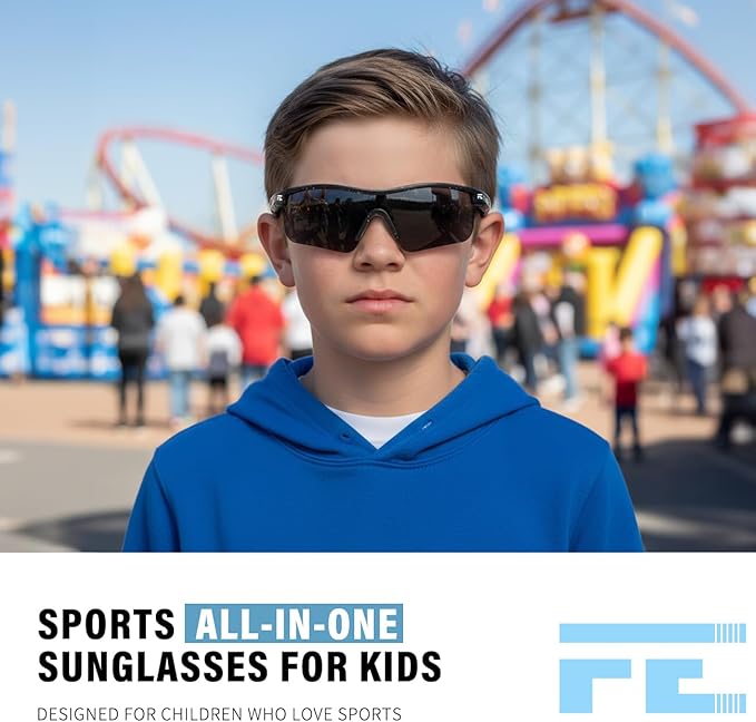 FEISEDY Kids Teens Baseball Polarized Sunglasses Sports TR90 Frame Boys Girls Cycling B2454