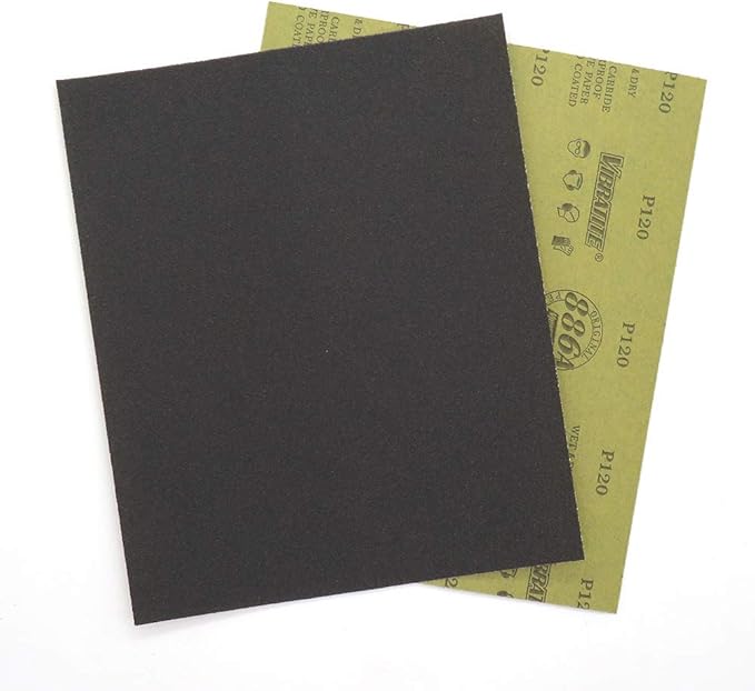 Sandpaper Sheets, 120 Grit Dry Wet Sand Paper, 9 x 11 Inch, Silicon Carbide - Image 2