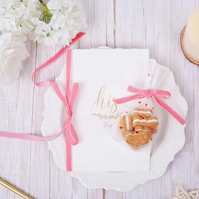 Vintage Peach Pink Velvet Ribbon Christmas Ribbon - Image 3