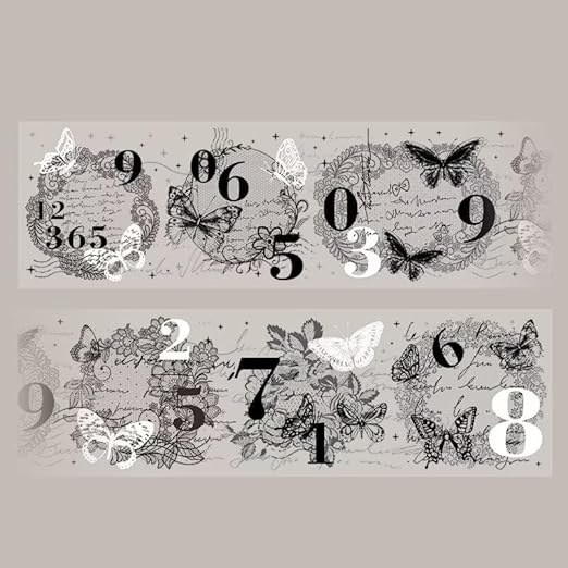 3pcs Vintage Lace Tape Cutout Art Lace Black White Stickers Roll Sticker PET by SEEKRARE