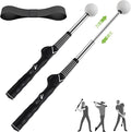 MIKOSI Retractable Golf Swing Trainer, Golf Grip Trainer and Golf Training Aid for Chipping Hitting & Grip Correction, Golf Swing Practice Stick with Arm Band for Right/Left-Handed, Indoor/Outdoor