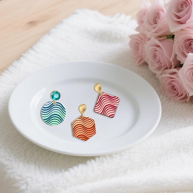 CHGCRAFT Wavy Lines Pattern Polymer Clay Texture Sheet Modern Gradient Art - Image 7