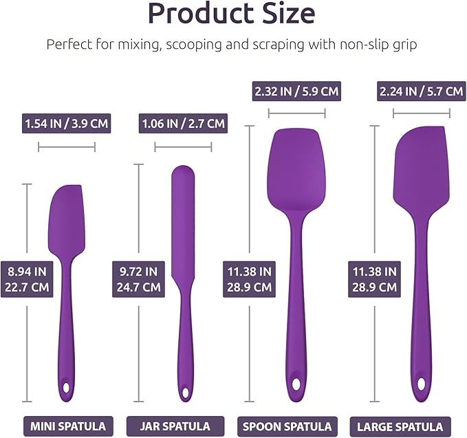 Heat Resistant Silicone Spatula Set: U-Taste 600ºF High Temp Seamless Food - Image 2
