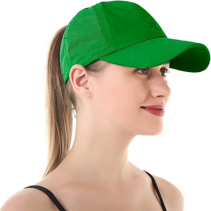 HGGE Womens Criss Cross Ponytail Baseball Cap Adjustable High Messy Bun Ponycap Quick Drying Hat