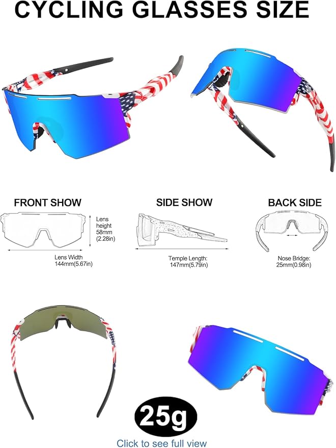 OULAIQI Cycling Sunglasses Polarized Sunglasses for Cycling Men Women with 1 Lens or 3 Interchangeable Lens Baseball Glasses