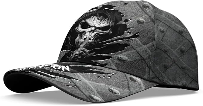 Baseball Cap for Men Women, Skull Cap for Men, Skeleton Gothic Horror Adjustable Strap Sports Soft Caps Outdoor