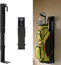 tonchean Wall Mount Golf Bag Storage Stand Stretchable Golf Bag Holder for Wall Foldable Golf Storage Organizer for Golfing Clubs, Home, Basement, Adjustable Range 33.4–42.5 Inch