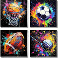 Mandun 4 Pack Ball Paint by Numbers Kit for Kids, with Frame, 7.8x7.8 inch
