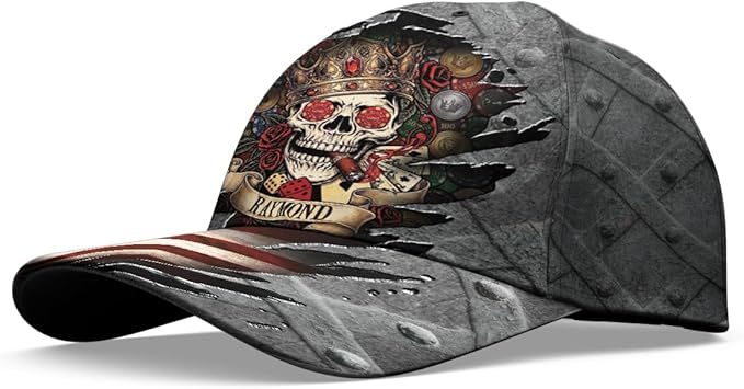 Baseball Cap for Men Women, Skull Cap for Men, Skeleton Gothic Horror Adjustable Strap Sports Soft Caps Outdoor