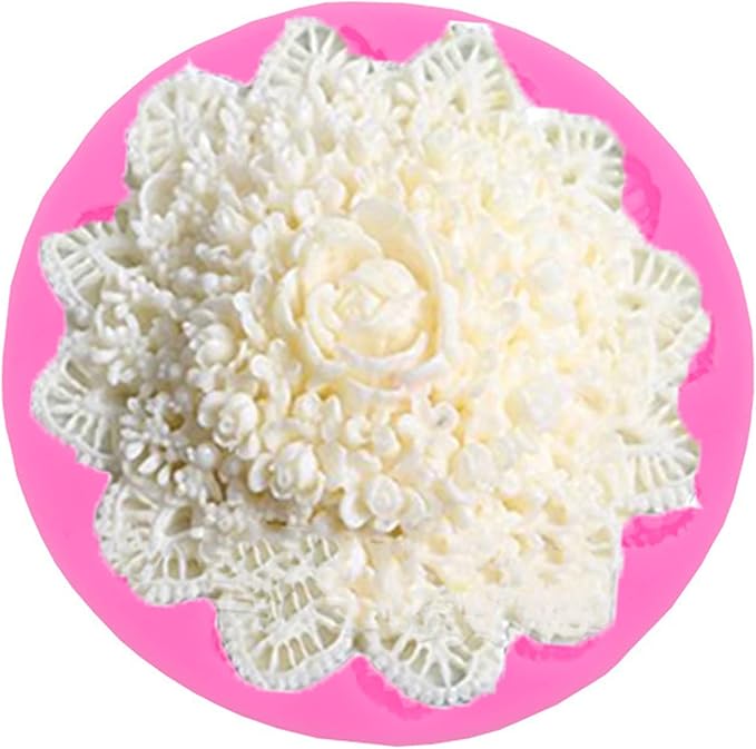 Lace Flower Silicone Mold for Candle, Cake Decorating, Ploymer Clay - Image 4