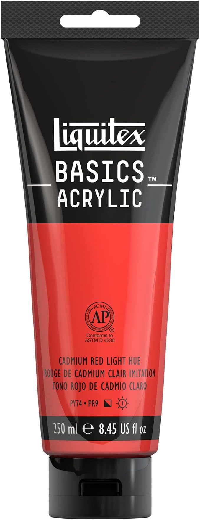 Liquitex BASICS Acrylic Paint, 250ml Tube, Cadmium Red Light Hue by Liquitex